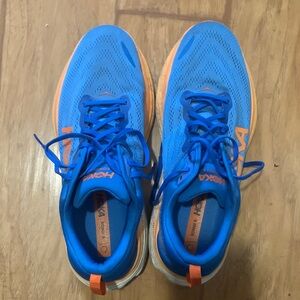 Hoka Bondi 8 Men's Blue and Orange Athletic Shoes 14 Wide